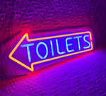 Toilets Direction Neon Sign