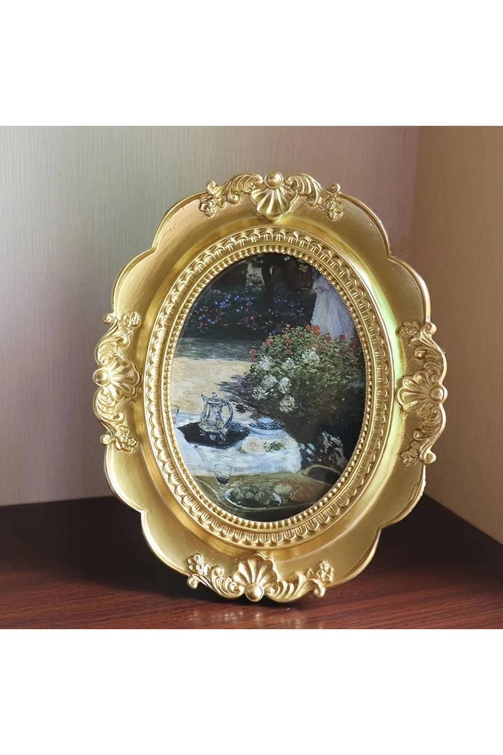 Art Gift Golden Oval Frame