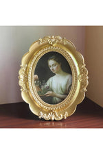 Art Gift Golden Oval Frame