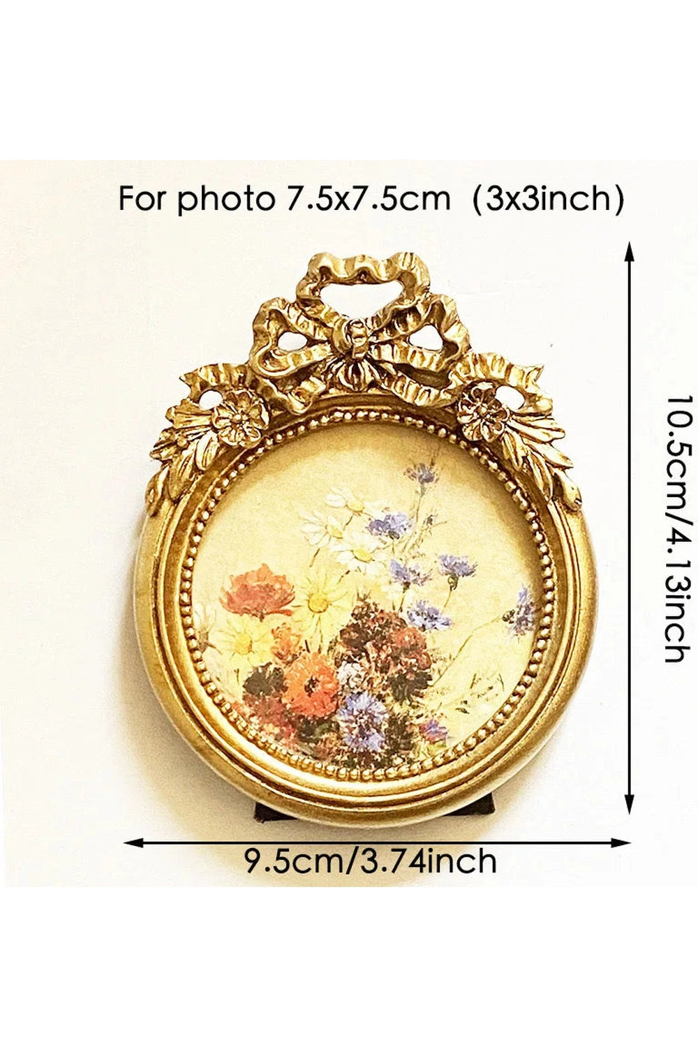 Golden Round Carved Frame