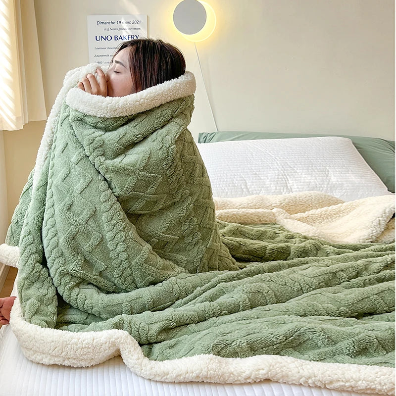 Cozy Sage Sherpa Blanket