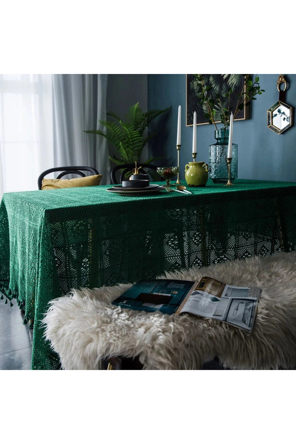 Emerald Lace Tablecloth