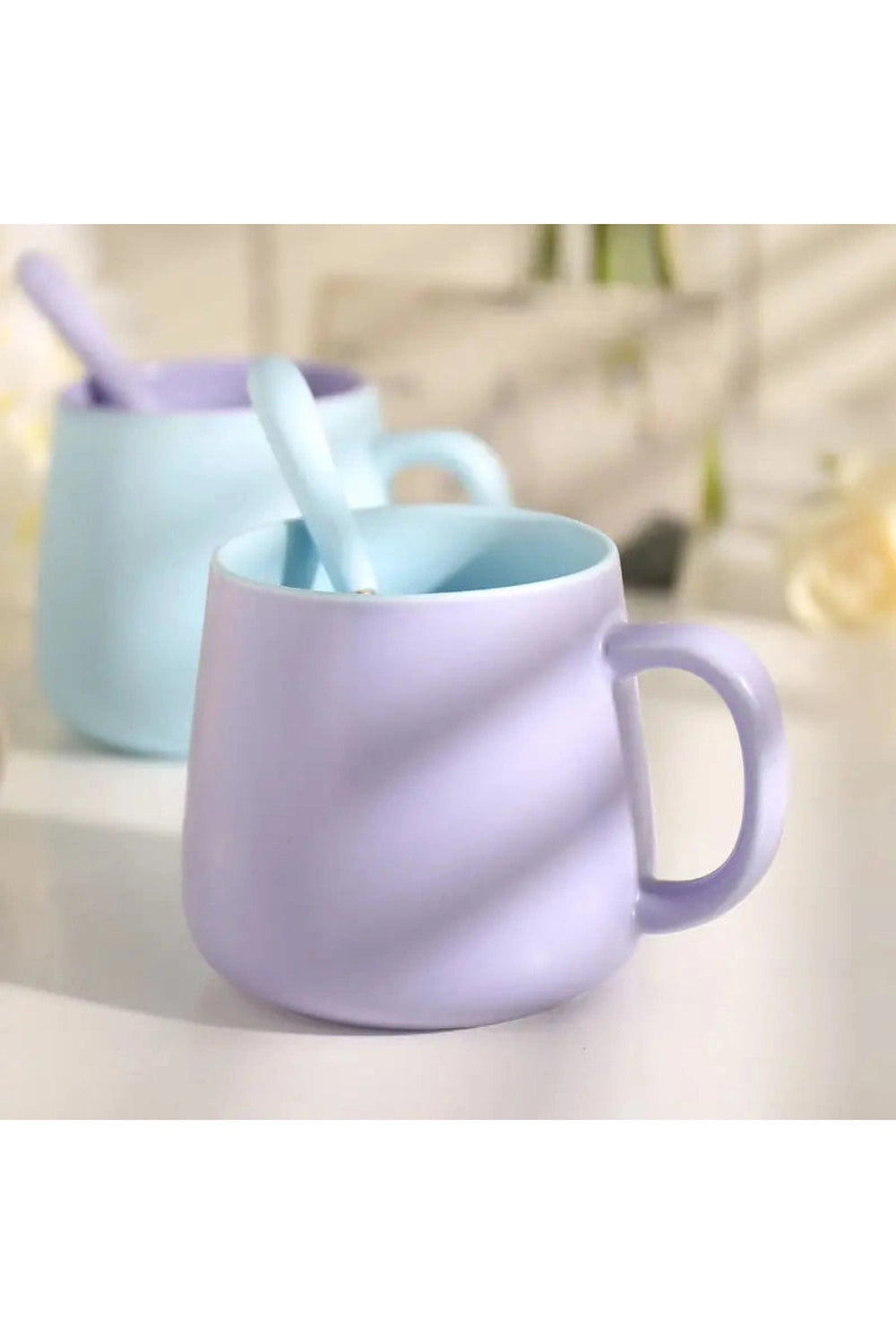 Ceramic Mug with Lid & Spoon