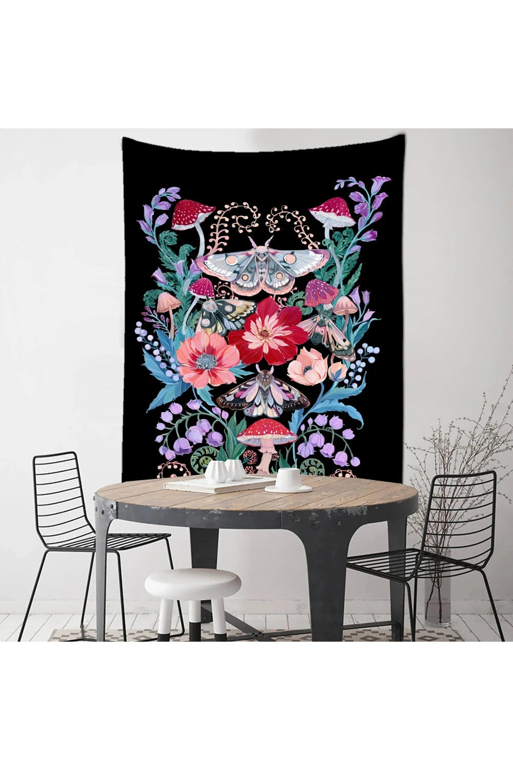 Psychedelic Tapestry Flower Wall Decor Hanging Room Starry Sky Carpet Moon Tapestries Art Home Decoration Accessories