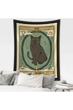 Cartoon Cat Witchcraft Tapestry