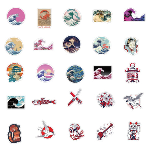 Japanese Art Hoe Scrapbooking Stickers