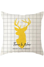 Fall Decor Yellow Deer Geometry Pillow Case