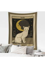 Cartoon Cat Witchcraft Tapestry