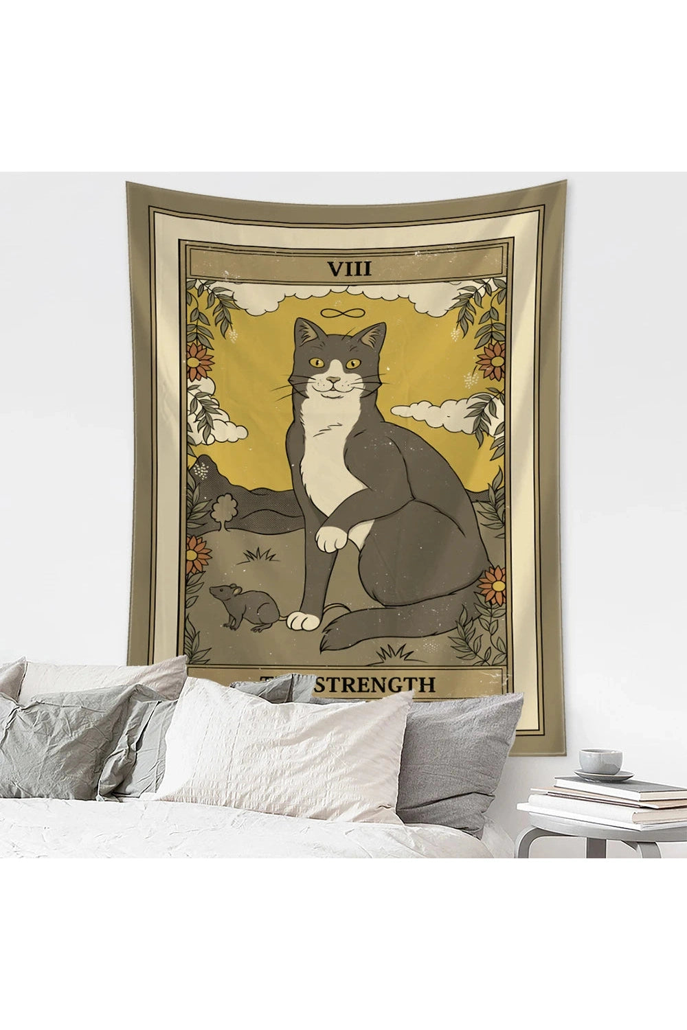 Cartoon Cat Witchcraft Tapestry