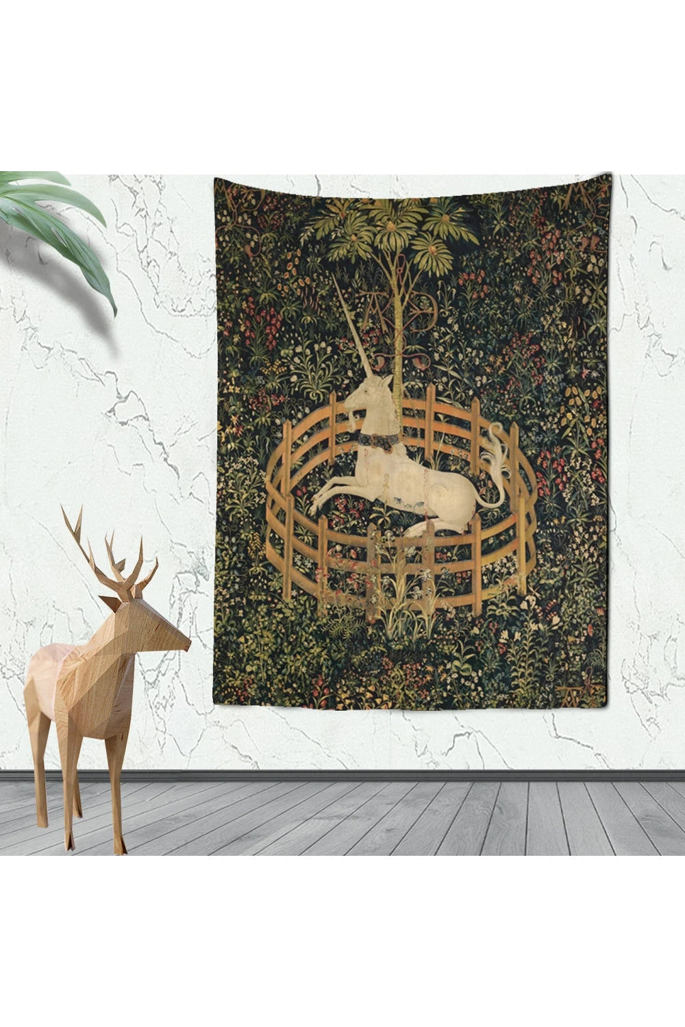 The Unicorn In Captivity Wall Tapestry Cover Beach Towel Picnic Yoga Mat Home Decoration Animal Wall Covering