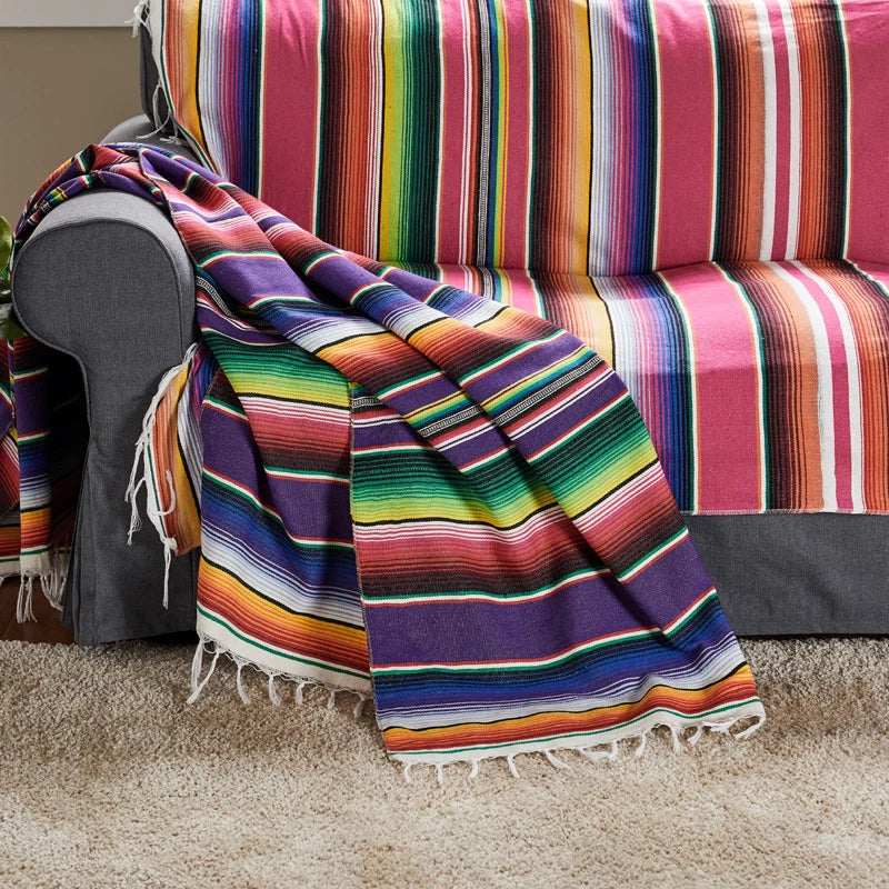 Vibrant Mexican Serape Blanket