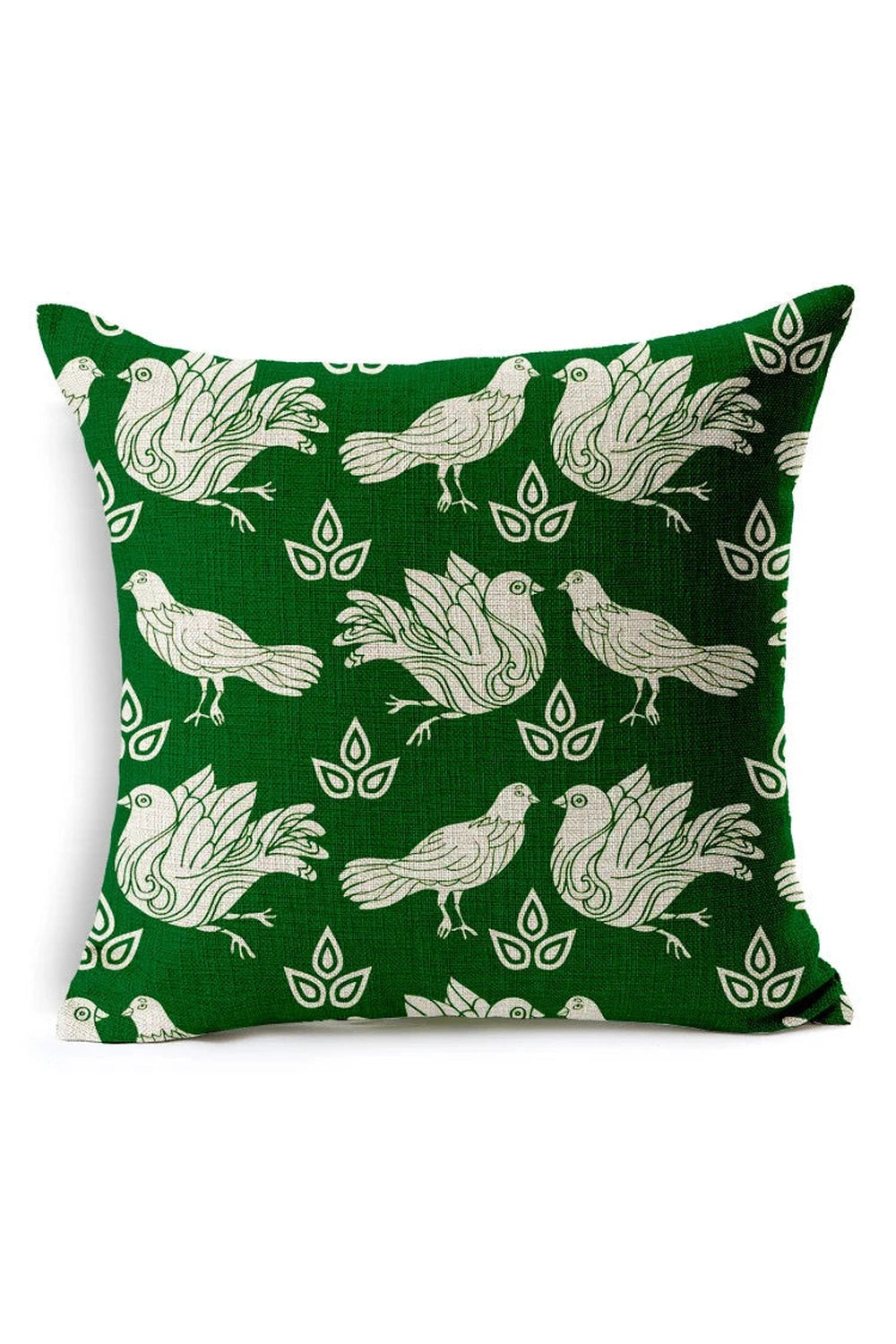 Green Leaf Floral Pillow Case