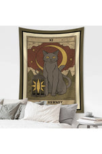 Cartoon Cat Witchcraft Tapestry