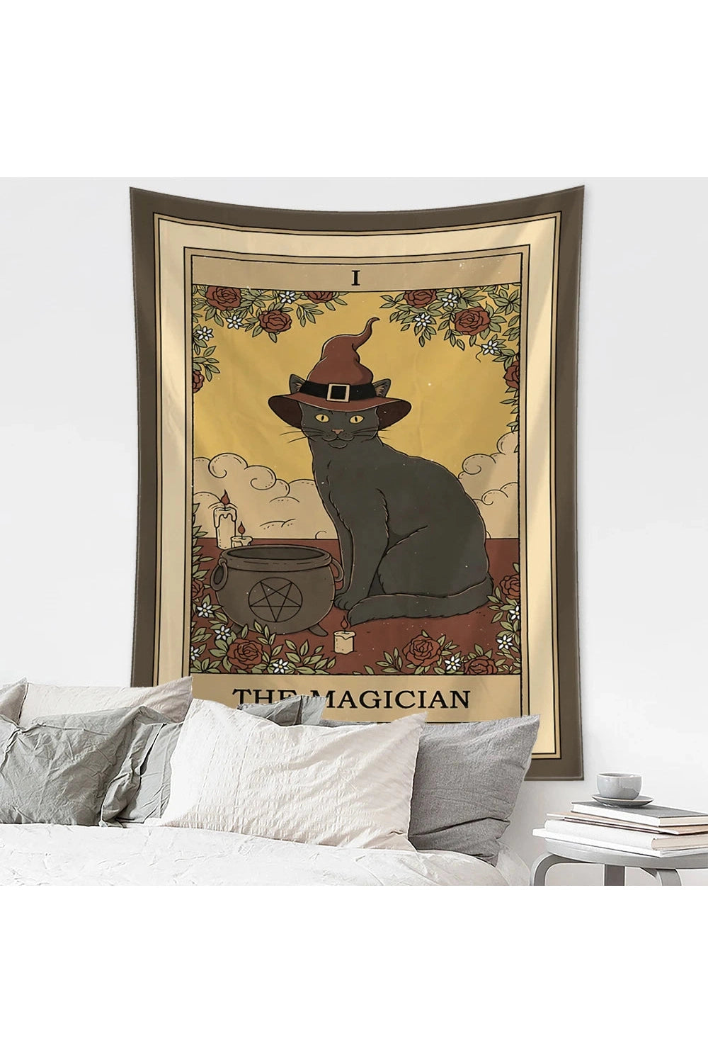 Cartoon Cat Witchcraft Tapestry