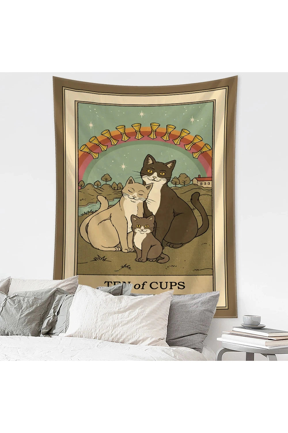 Cartoon Cat Witchcraft Tapestry