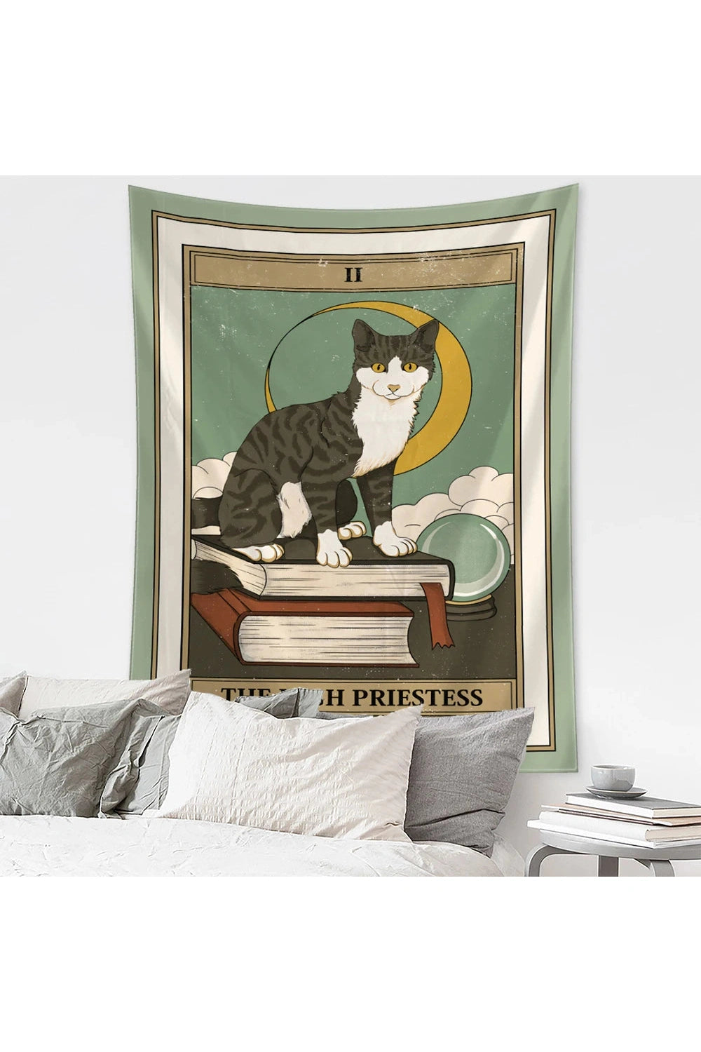 Cartoon Cat Witchcraft Tapestry