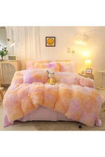 Plush Gradient Shaggy Bedding Set