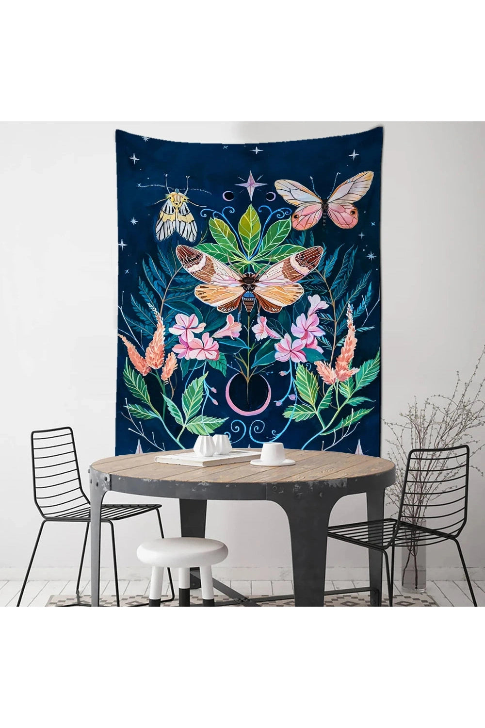 Psychedelic Tapestry Flower Wall Decor Hanging Room Starry Sky Carpet Moon Tapestries Art Home Decoration Accessories