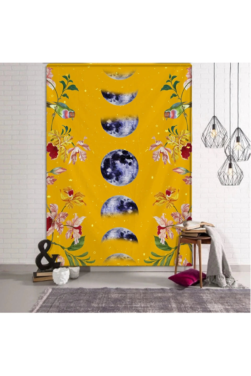 Psychedelic Tapestry Flower Wall Decor Hanging Room Starry Sky Carpet Moon Tapestries Art Home Decoration Accessories