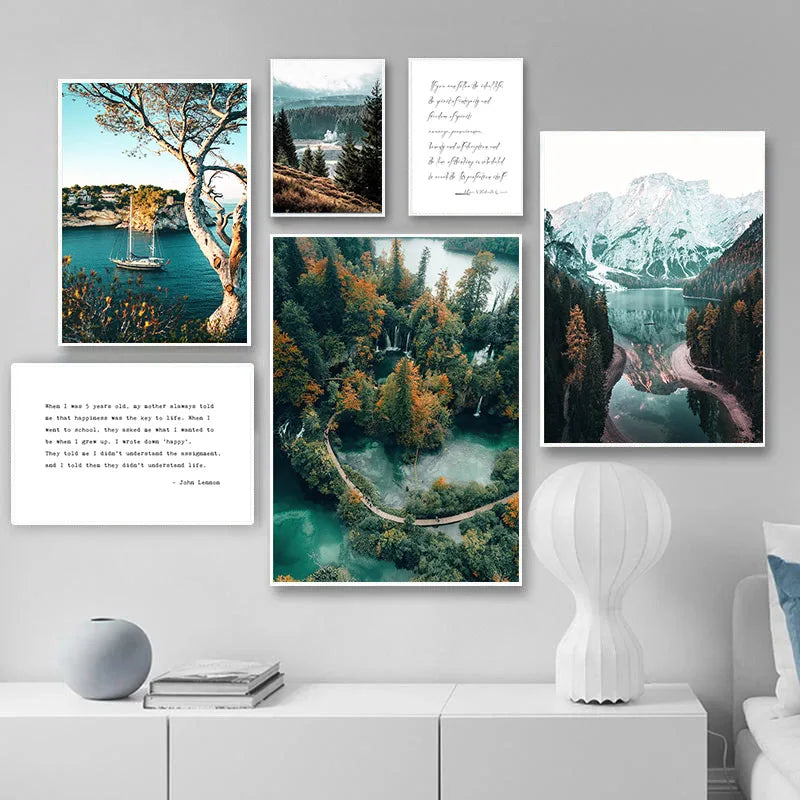 Scenic Forest Lake Canvas Poster