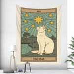 Moon Cat Witchcraft Tarot Tapestry