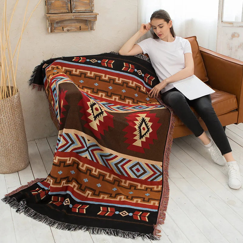 Southwestern Boho Geometric Blanket