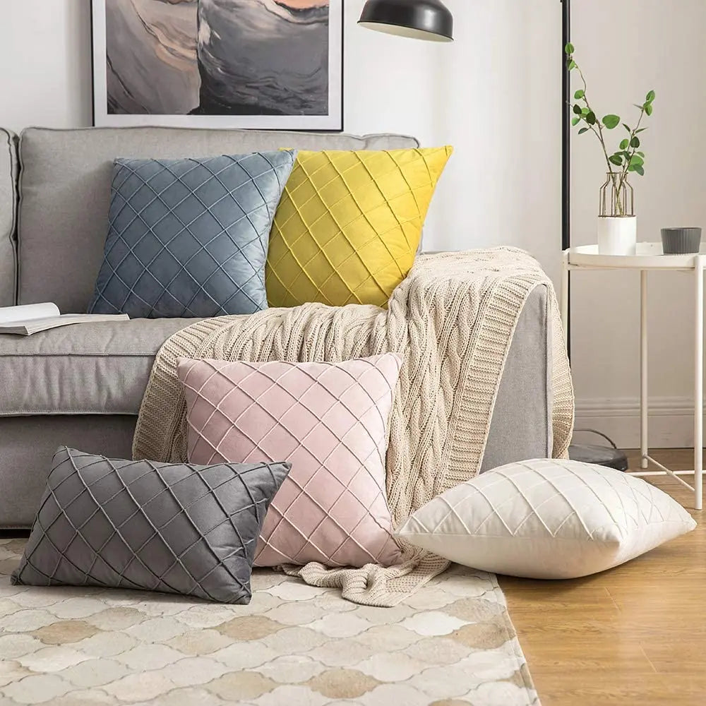 Geometric Velvet Decor Pillow Case