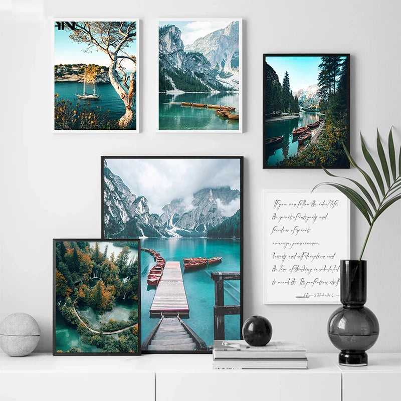 Scenic Forest Lake Canvas Poster
