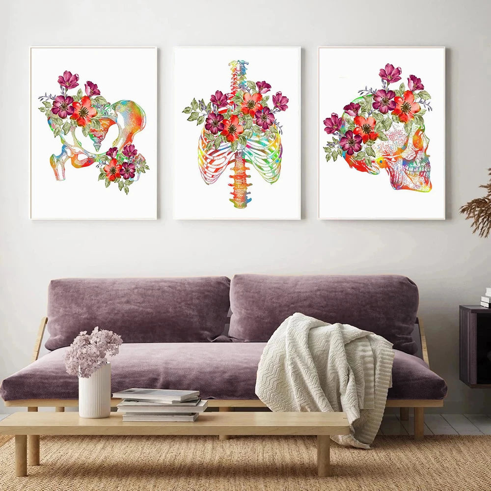 Anatomy Flower Canvas Poster