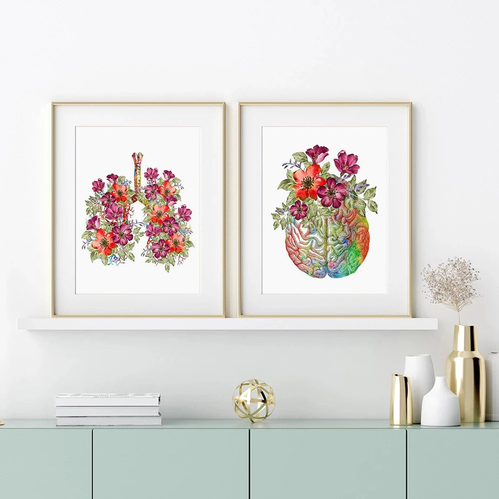 Anatomy Flower Canvas Poster