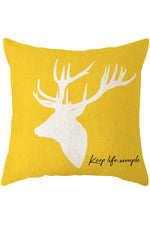 Fall Decor Yellow Deer Geometry Pillow Case