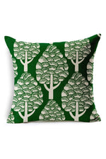 Green Leaf Floral Pillow Case