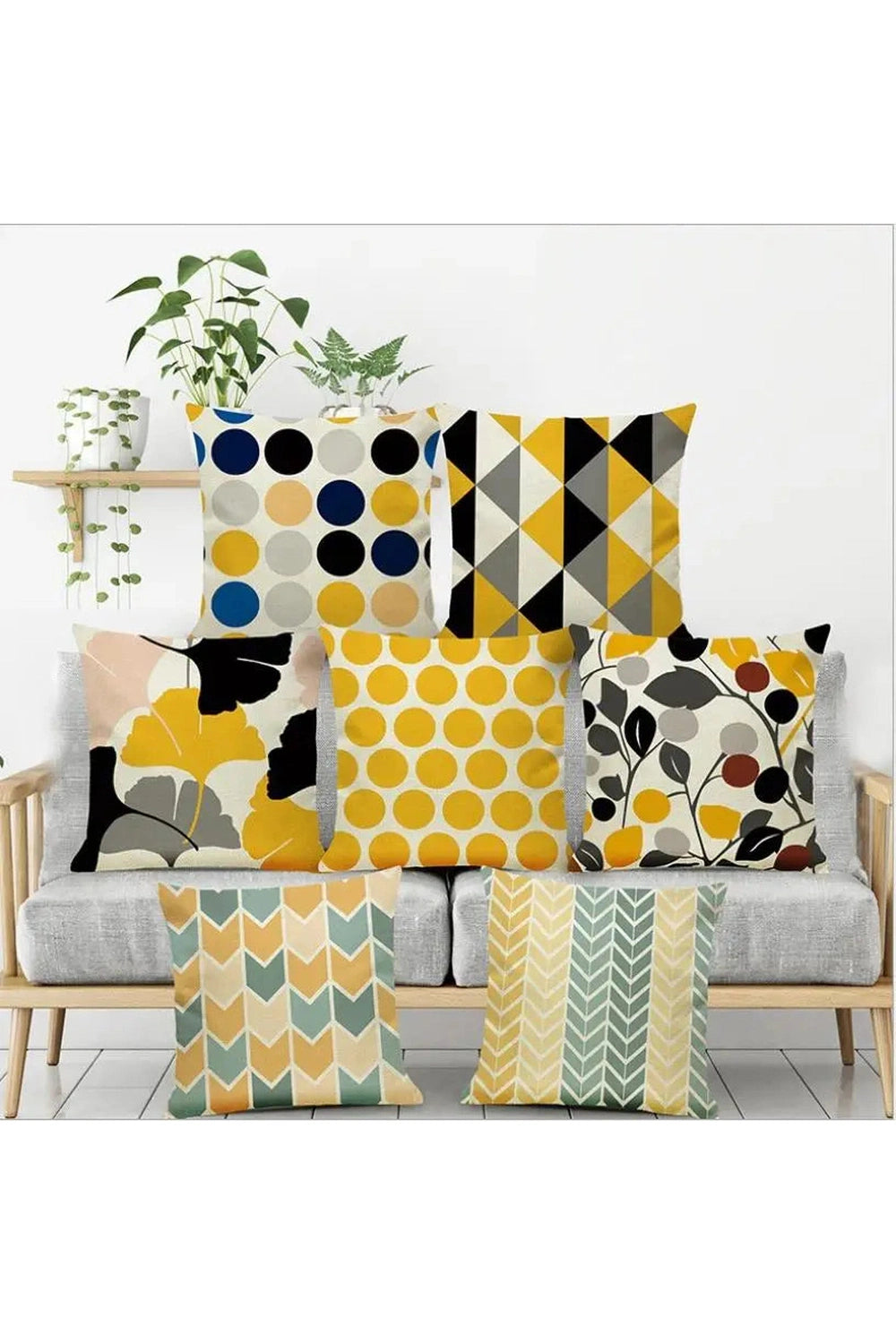 Yellow Geometric Pillow Case