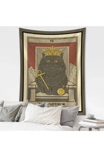 Cartoon Cat Witchcraft Tapestry