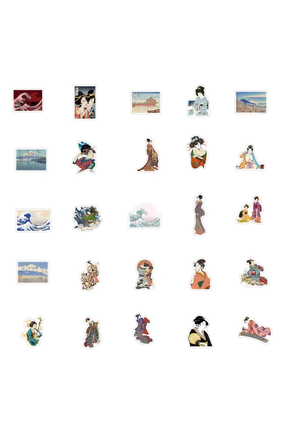 Japanese Art Hoe Scrapbooking Stickers