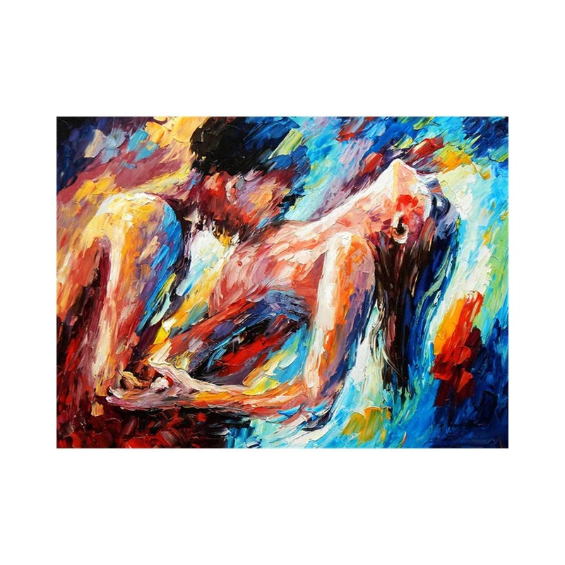 Passionate Embrace Abstract Canvas Poster