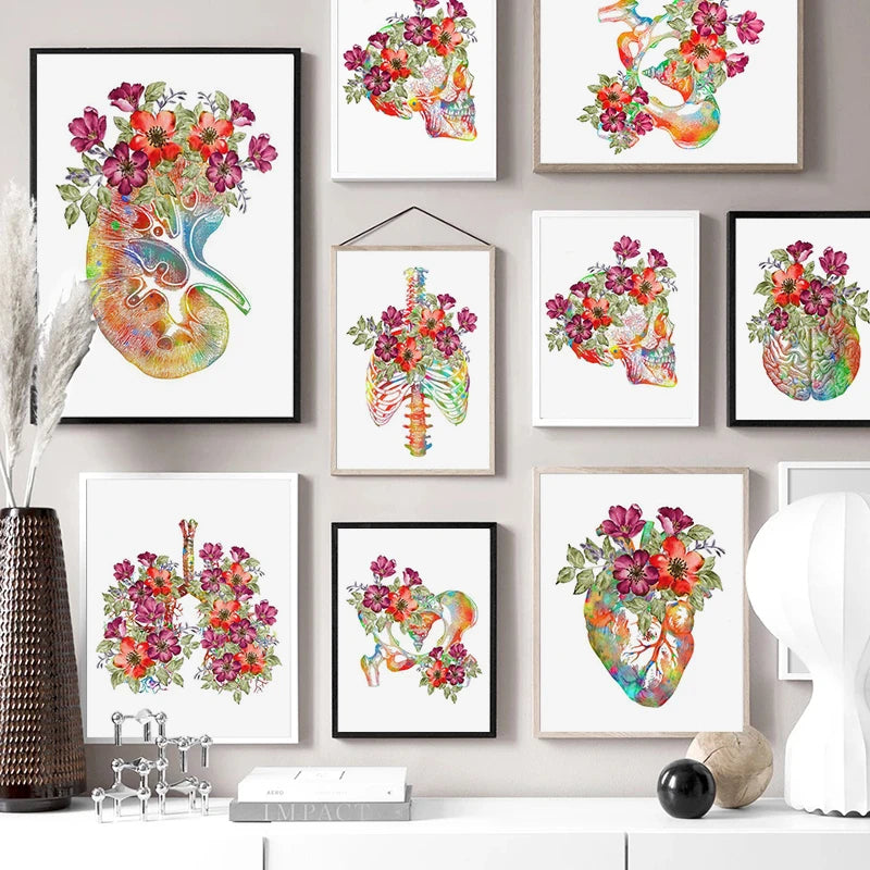 Anatomy Flower Canvas Poster