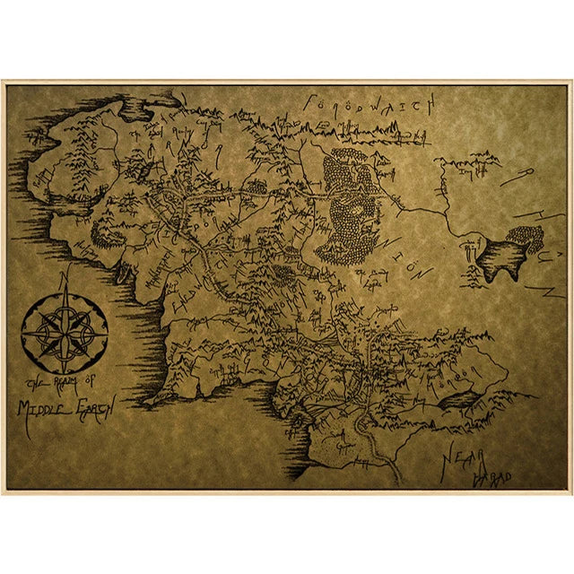 Middle Earth Map Canvas Poster