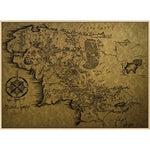 Middle Earth Map Canvas Poster