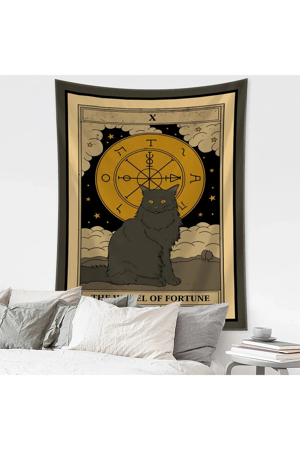 Cartoon Cat Witchcraft Tapestry