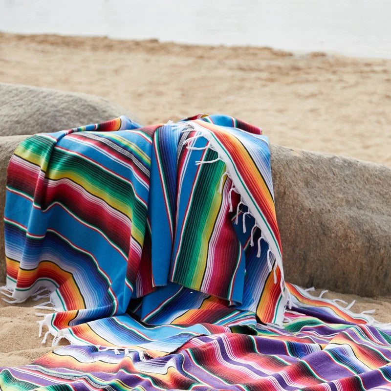 Vibrant Mexican Serape Blanket