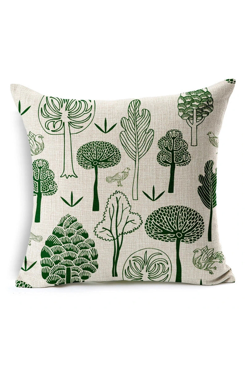 Green Leaf Floral Pillow Case