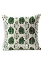 Green Leaf Floral Pillow Case