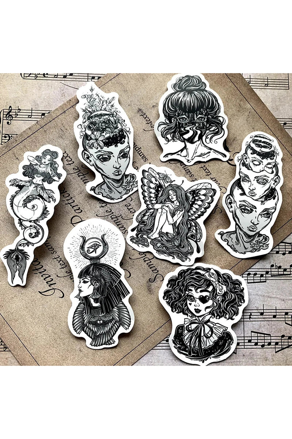 Black White Gothic Scrapbooking Stickers