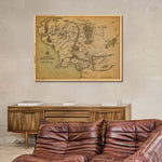 Middle Earth Map Canvas Poster