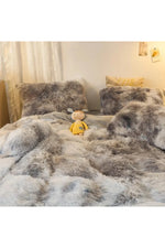 Plush Gradient Shaggy Bedding Set