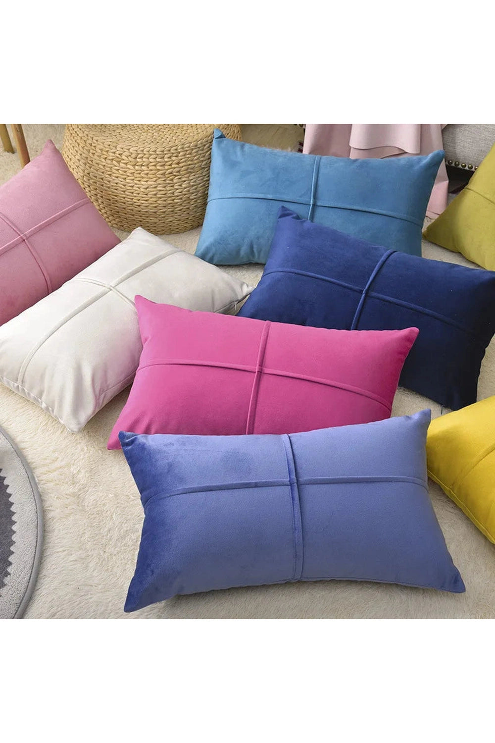 Solid Velvet Sofa Pillow Case