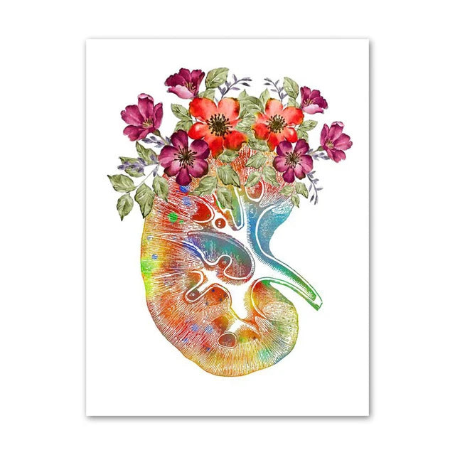 Anatomy Flower Canvas Poster