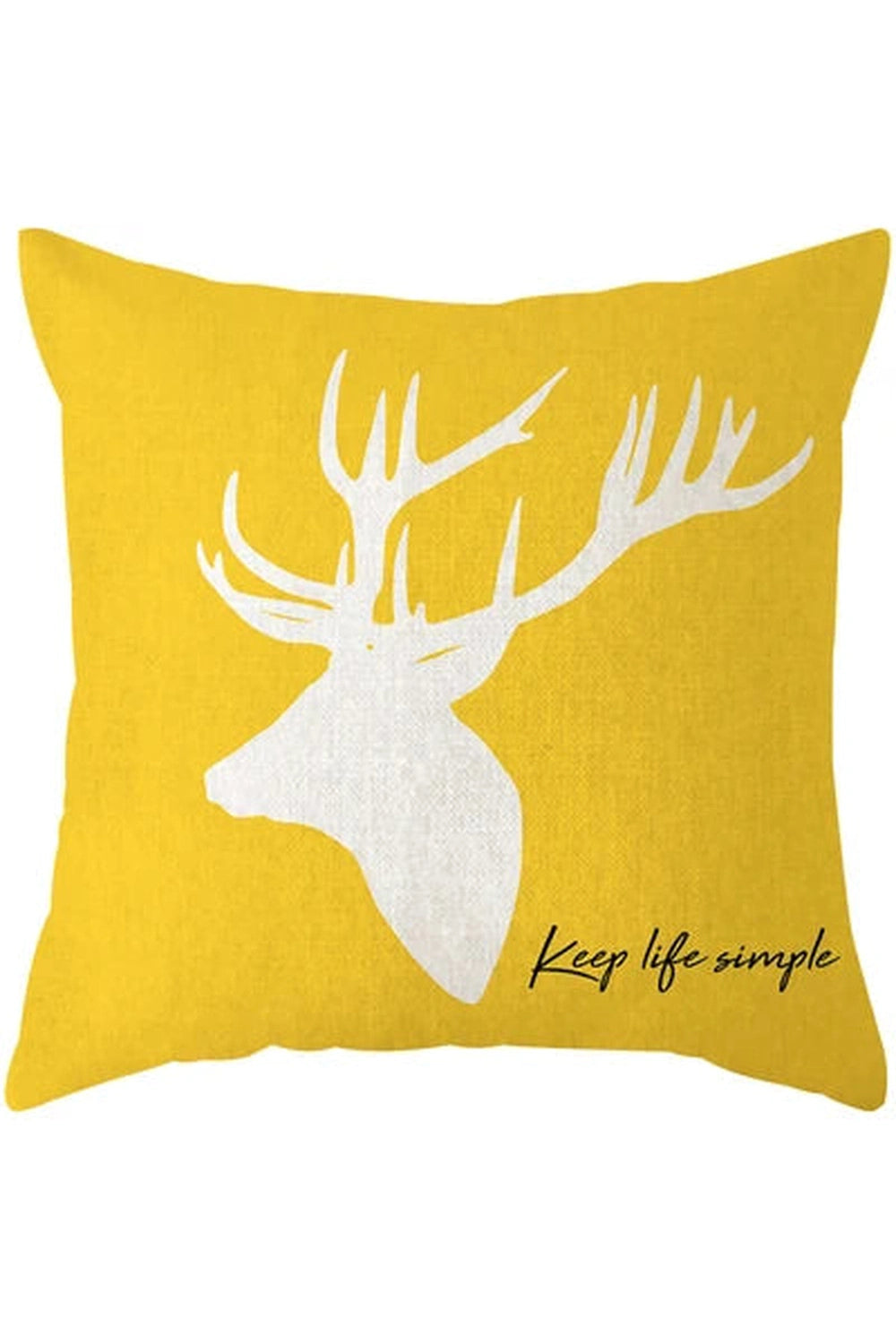 Fall Decor Yellow Deer Geometry Pillow Case