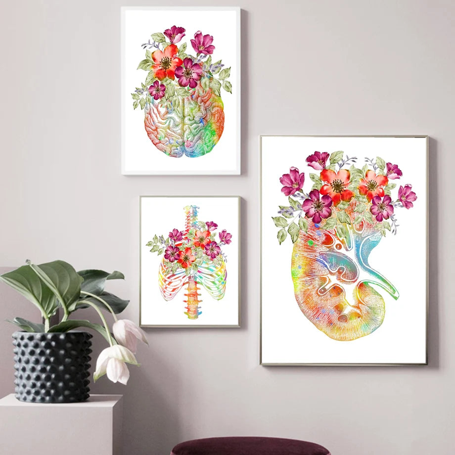 Anatomy Flower Canvas Poster